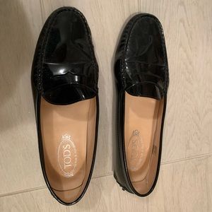 Tod’s Patent Leather Classic Black Loafer - Size 41.5